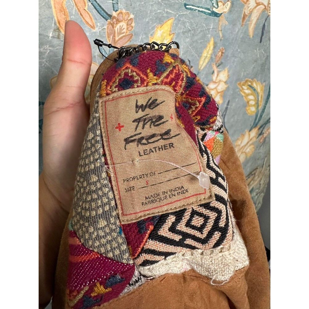 Free People Multicolor Patchwork Leather Jacket - image 6